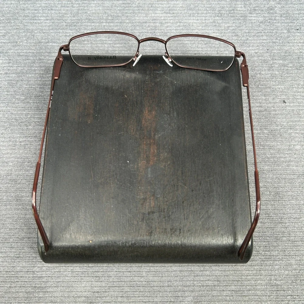 Basically It Y2k Eyeglasses Frames Burgundy Rectangular Nickel Free 50-19-140 C1